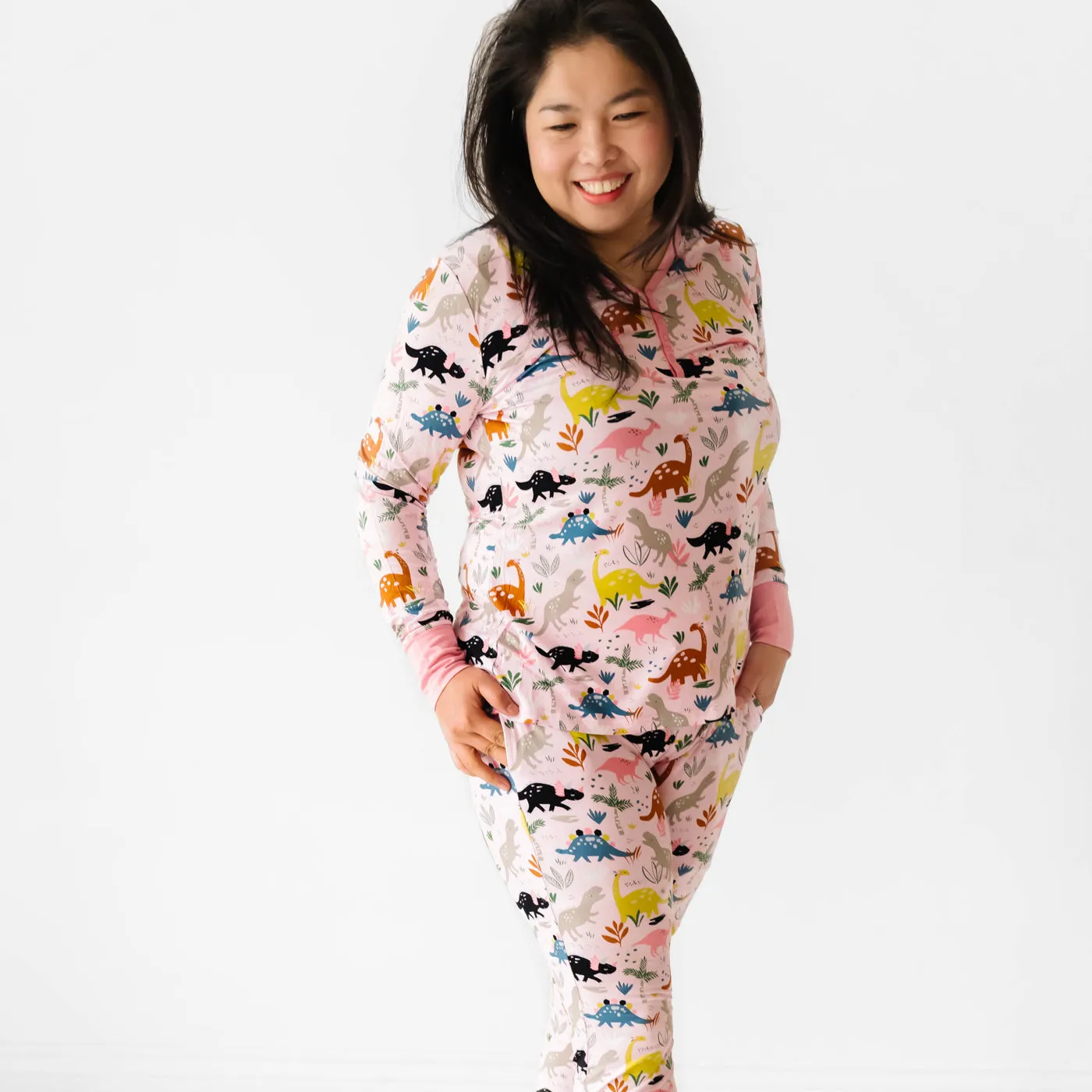 Pink Jurassic Jungle Women's Pajama Pants