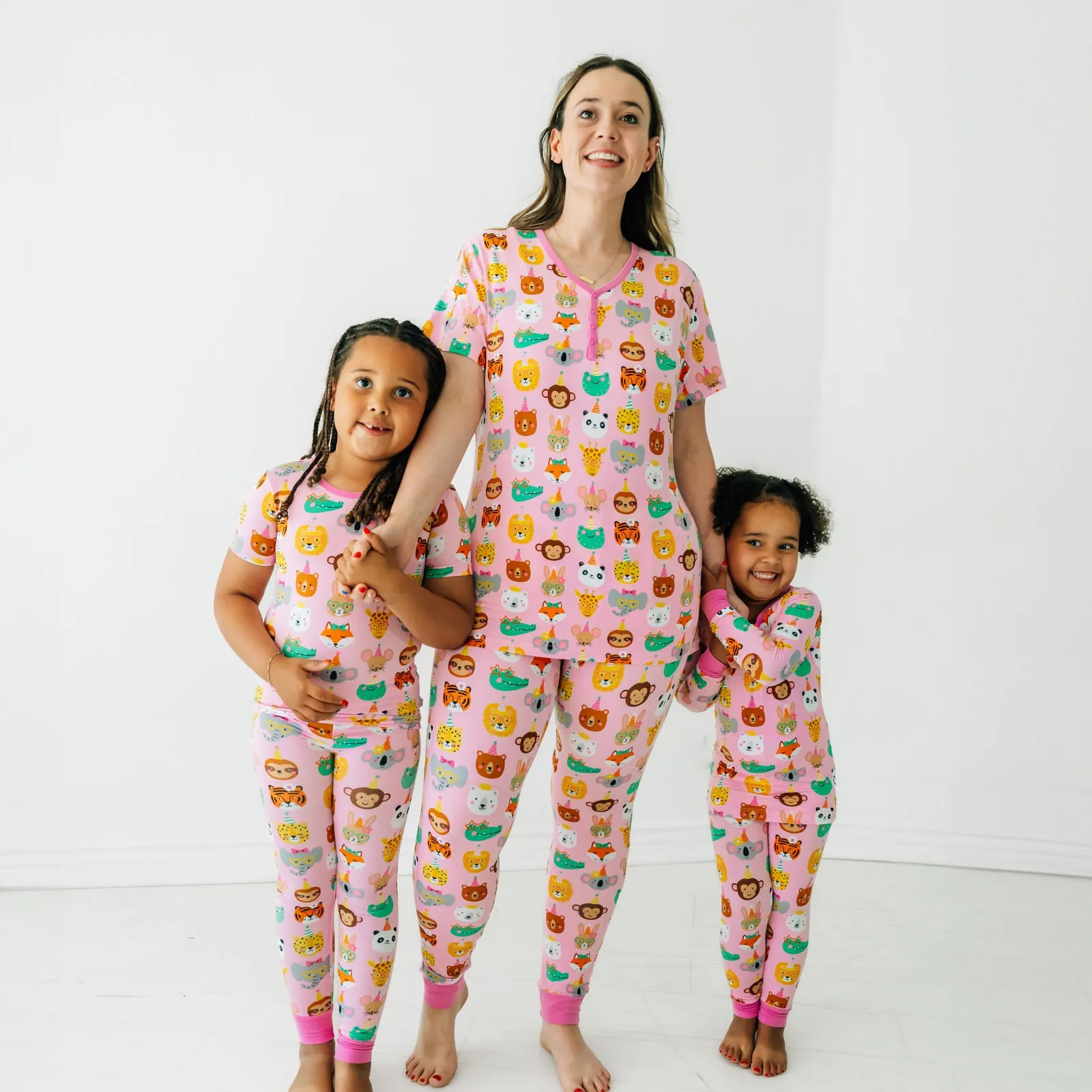 Pink Party Pals Two-Piece Short Sleeve Pajama Set