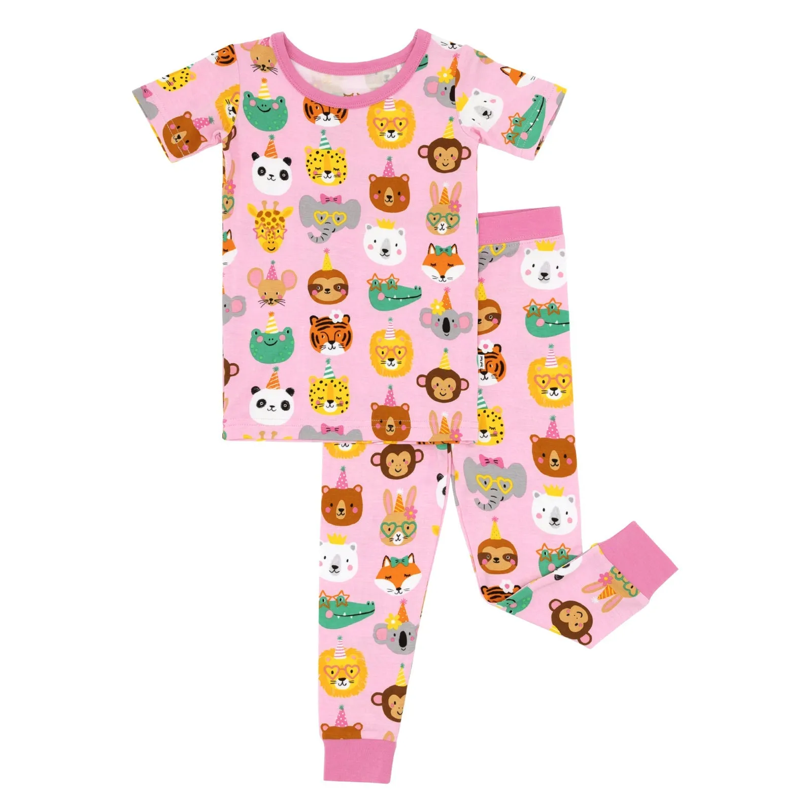 Pink Party Pals Two-Piece Short Sleeve Pajama Set