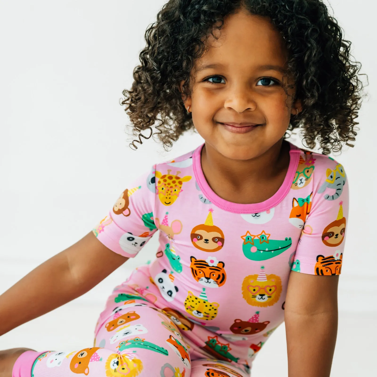 Pink Party Pals Two-Piece Short Sleeve Pajama Set