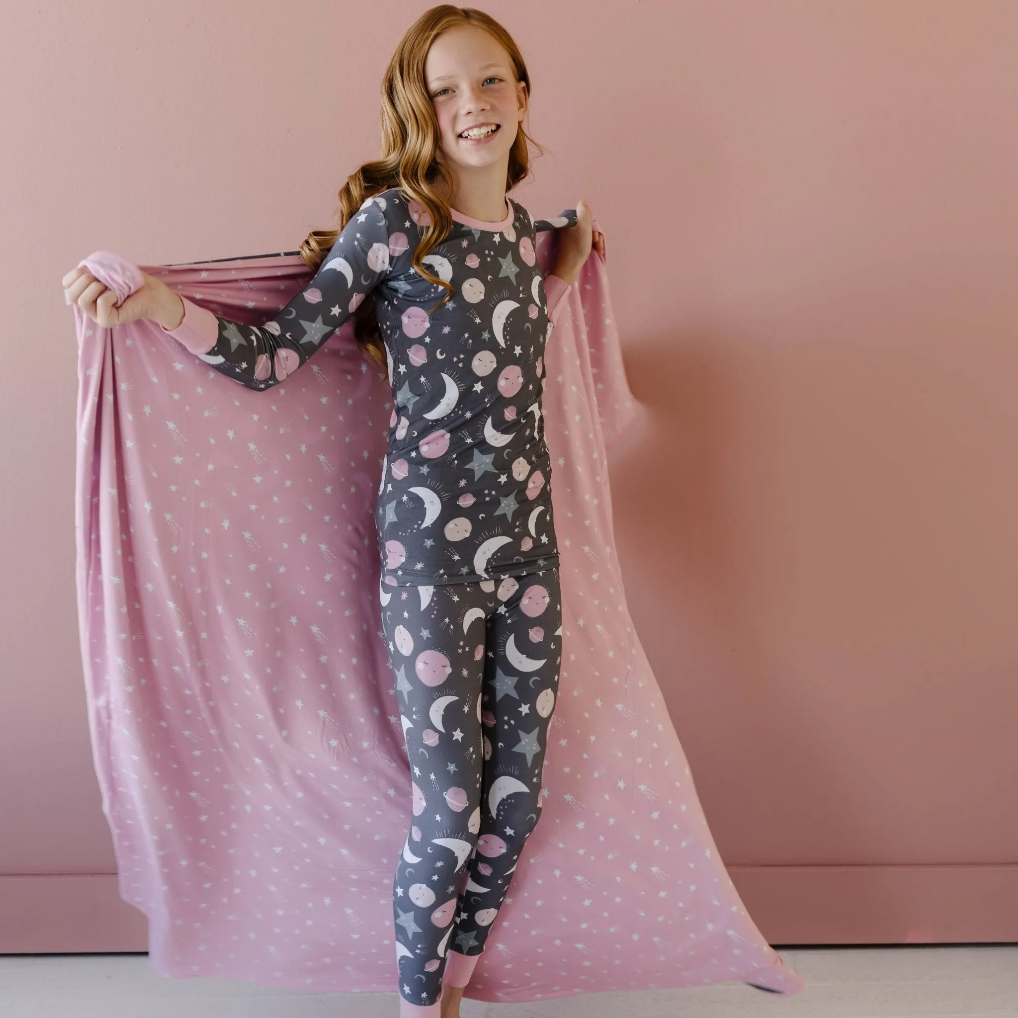 Pink To the Moon & Back Two-Piece Pajama Set