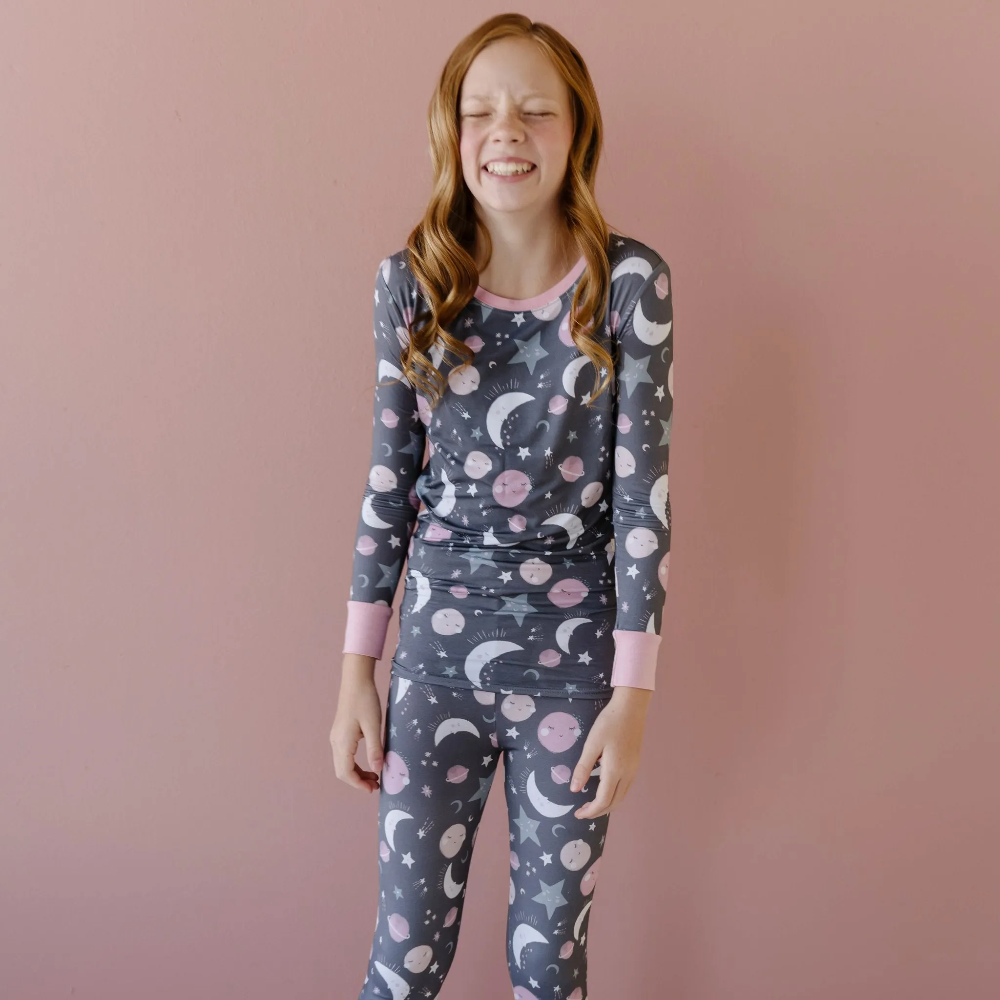 Pink To the Moon & Back Two-Piece Pajama Set