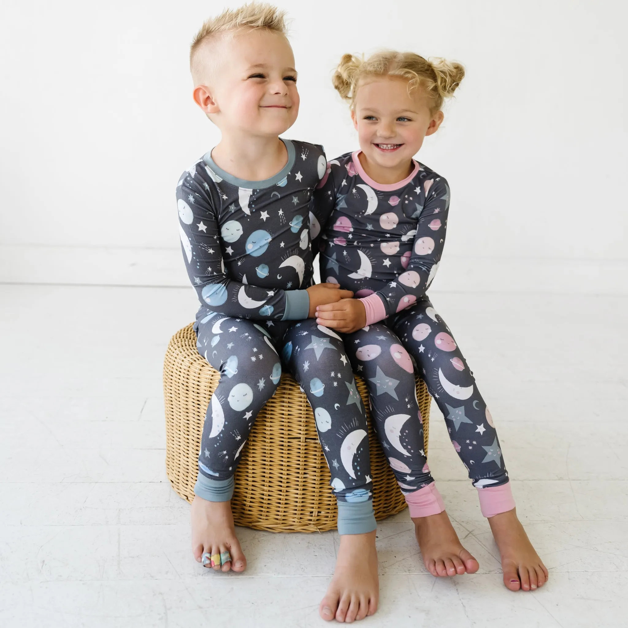 Pink To the Moon & Back Two-Piece Pajama Set