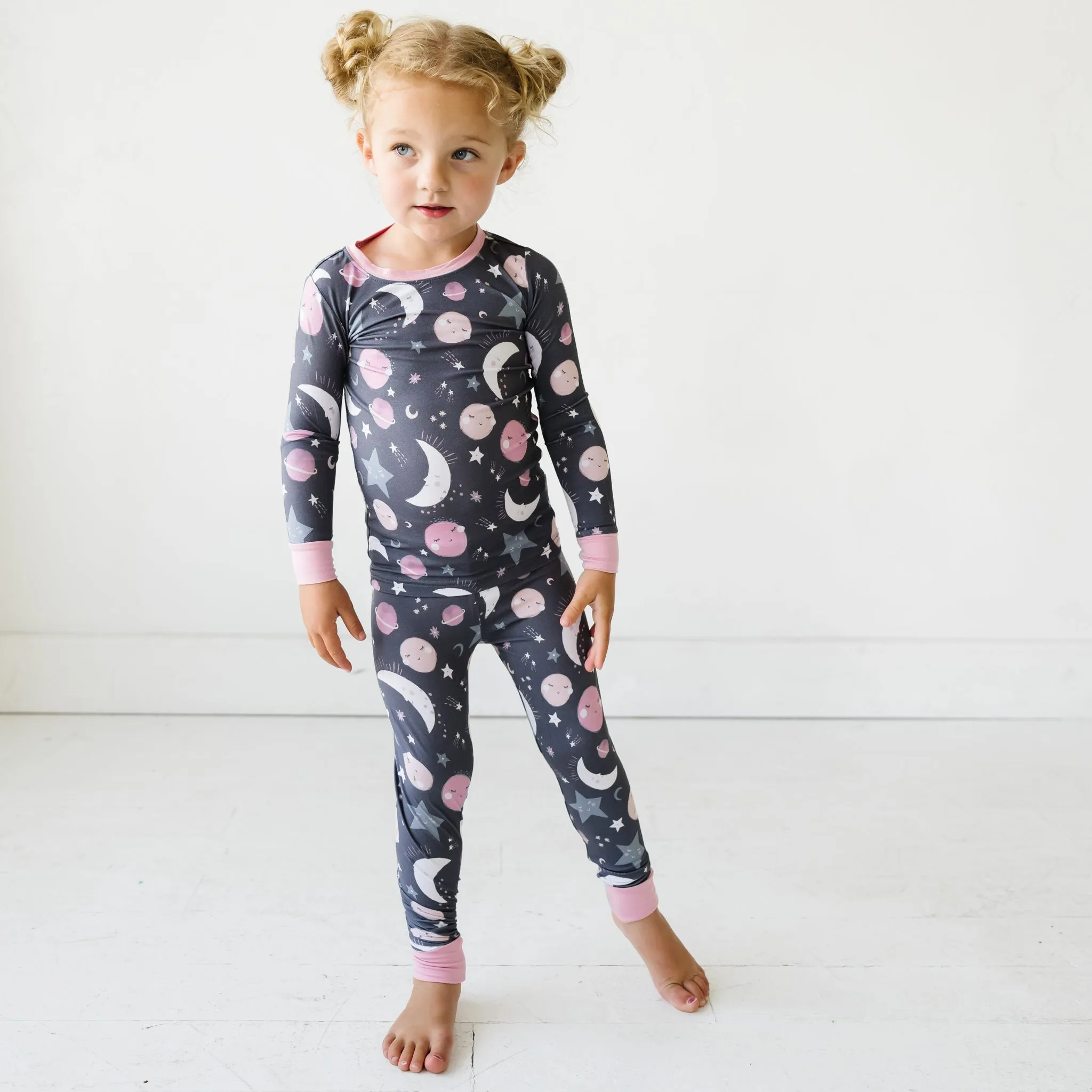 Pink To the Moon & Back Two-Piece Pajama Set