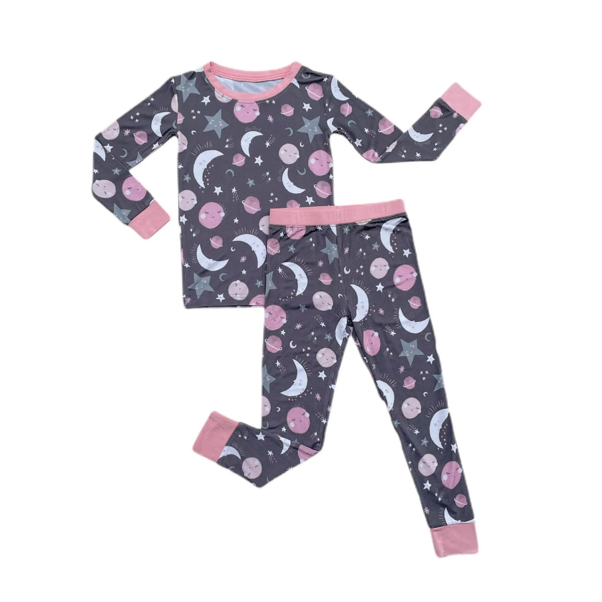 Pink To the Moon & Back Two-Piece Pajama Set