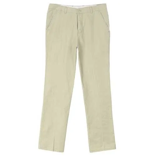 Plus Size Mens Casual Solid Color Straight Leg Cotton Slim Fit Pants