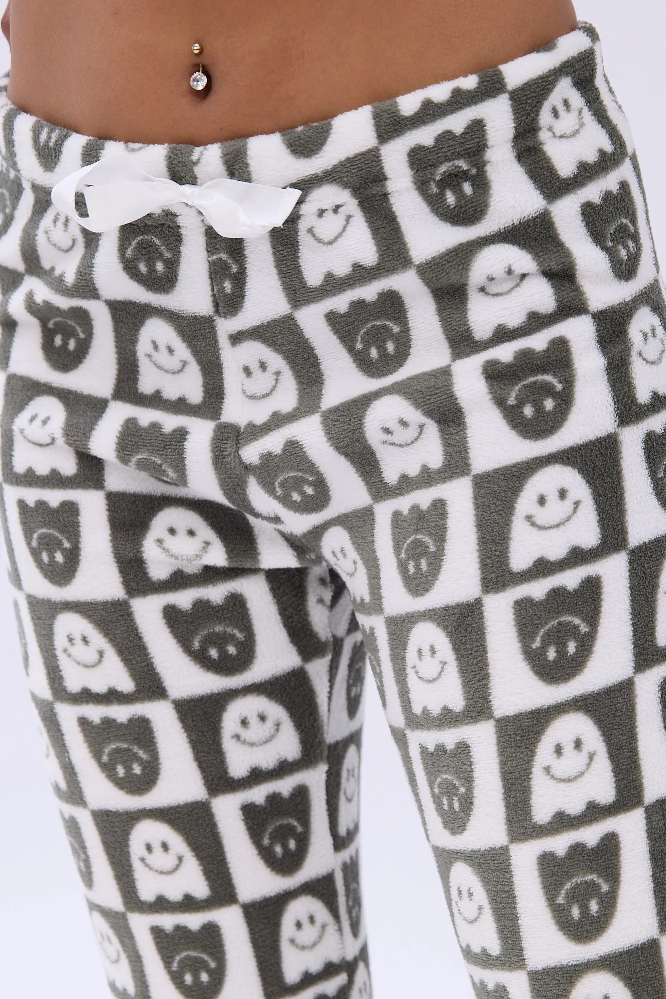 Printed Plush Pajama Pants