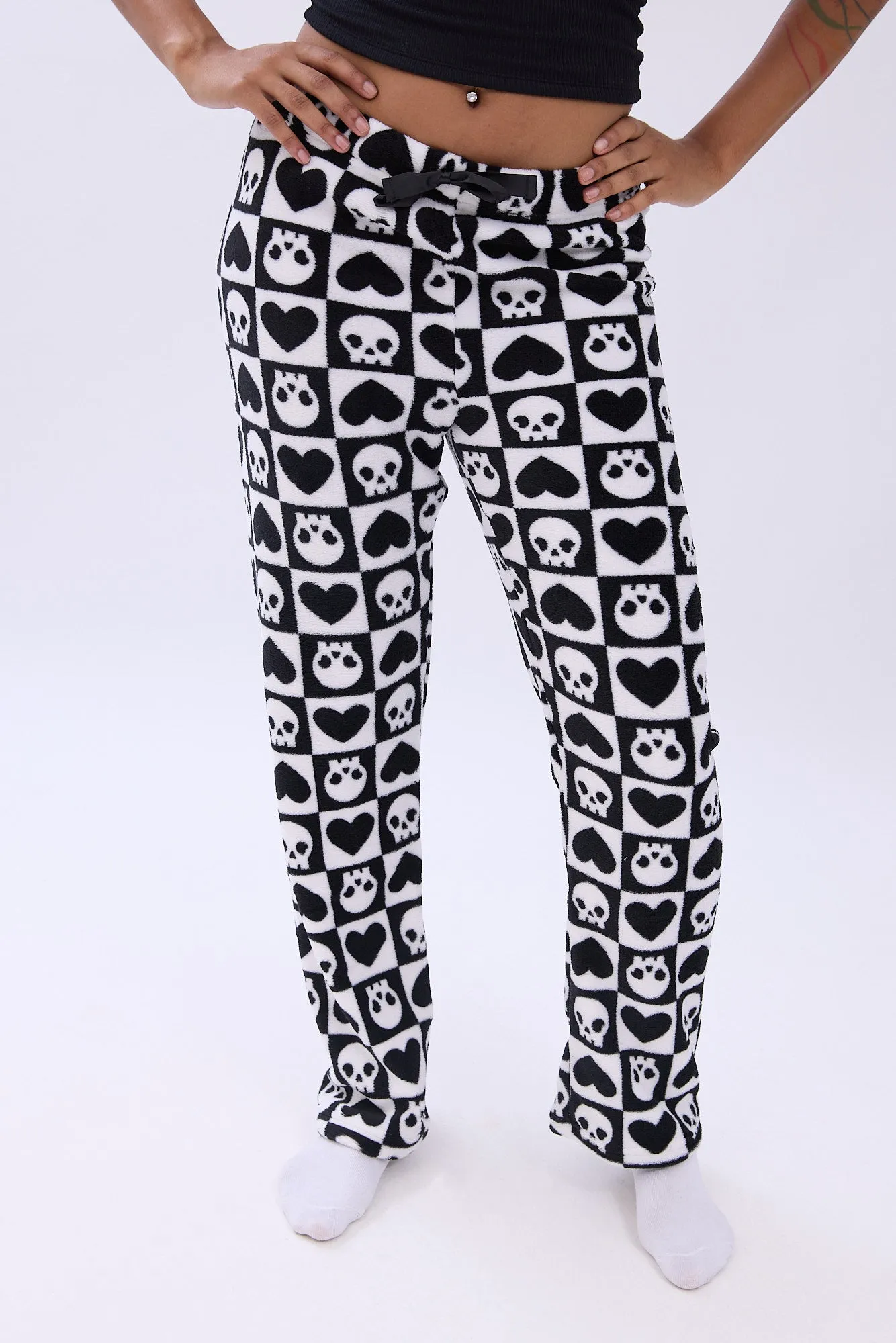 Printed Plush Pajama Pants