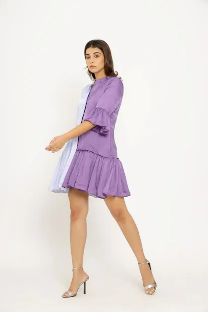 Purple Lilac Half & Half Dress