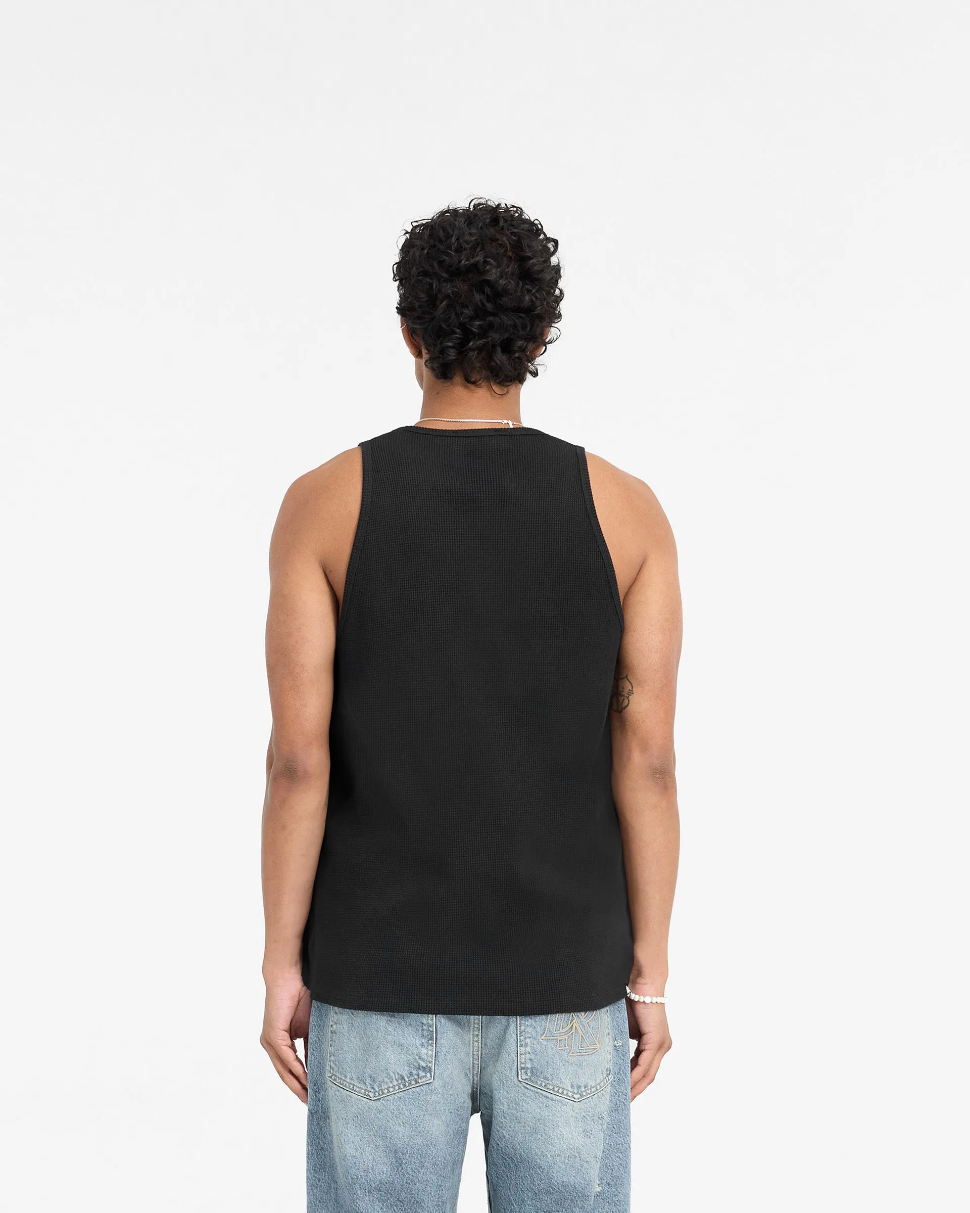 Represent X Duke   Dexter Ribbed Vest - Black