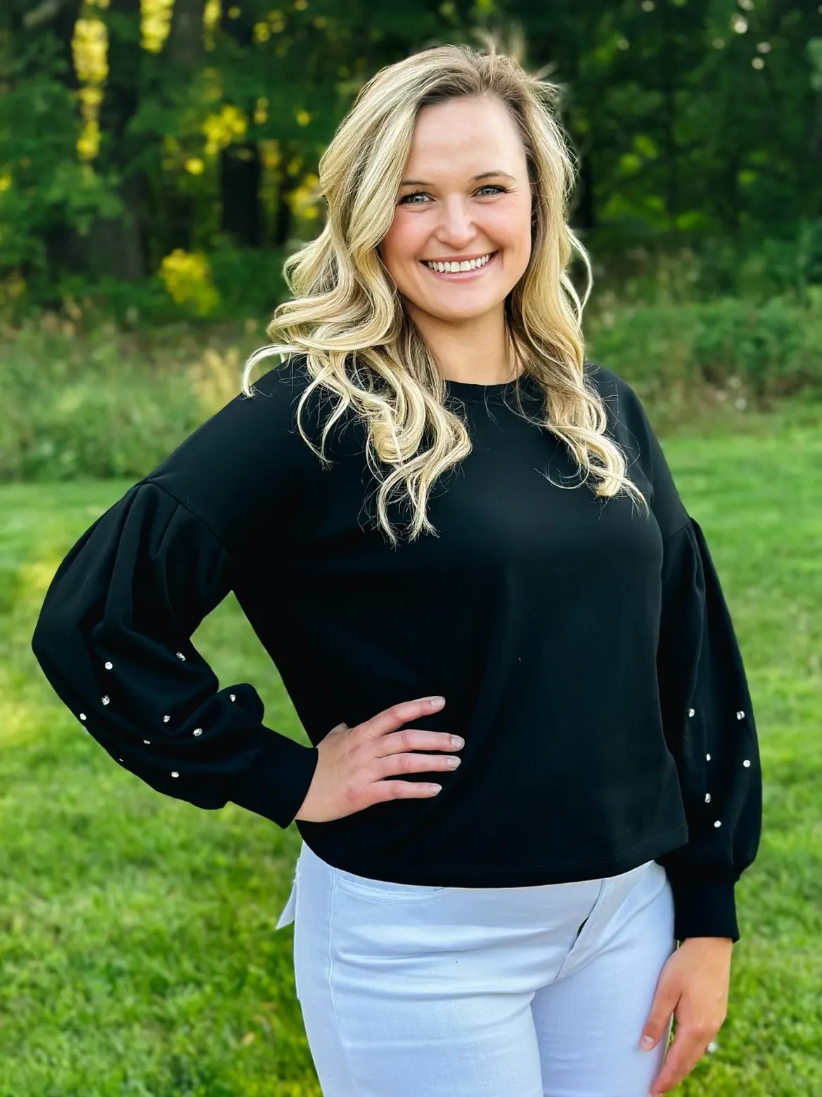 Rhinestone Detailed Top