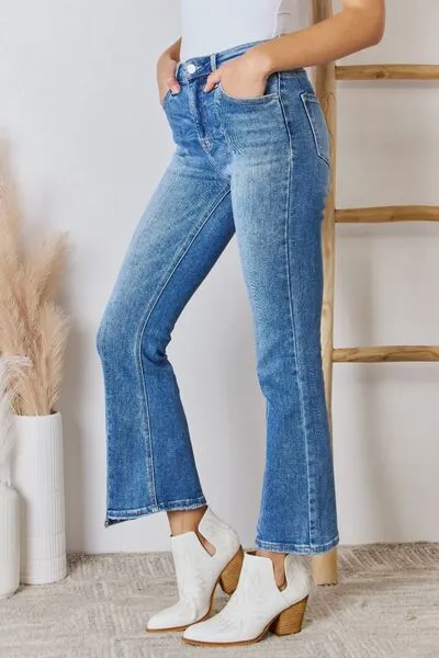 RISEN High Rise Ankle Flare Jeans