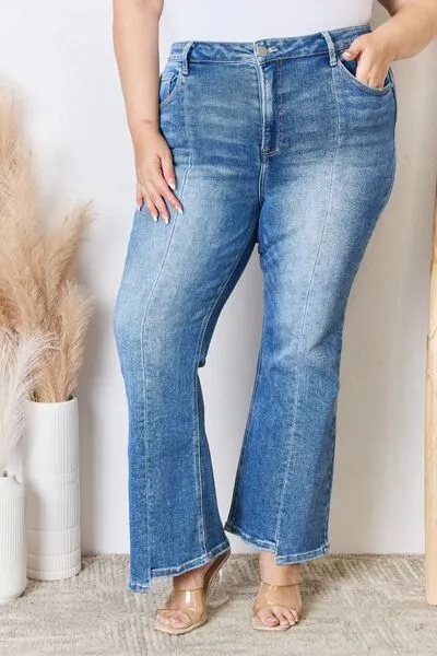 RISEN High Rise Ankle Flare Jeans