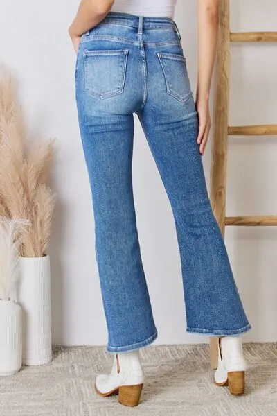 RISEN High Rise Ankle Flare Jeans