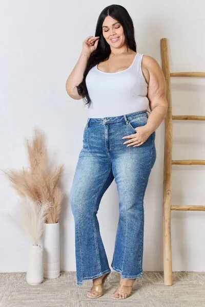 RISEN High Rise Ankle Flare Jeans