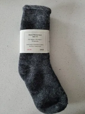 S412 Alpaca Thermal Sock Kids Charcoal 7-9