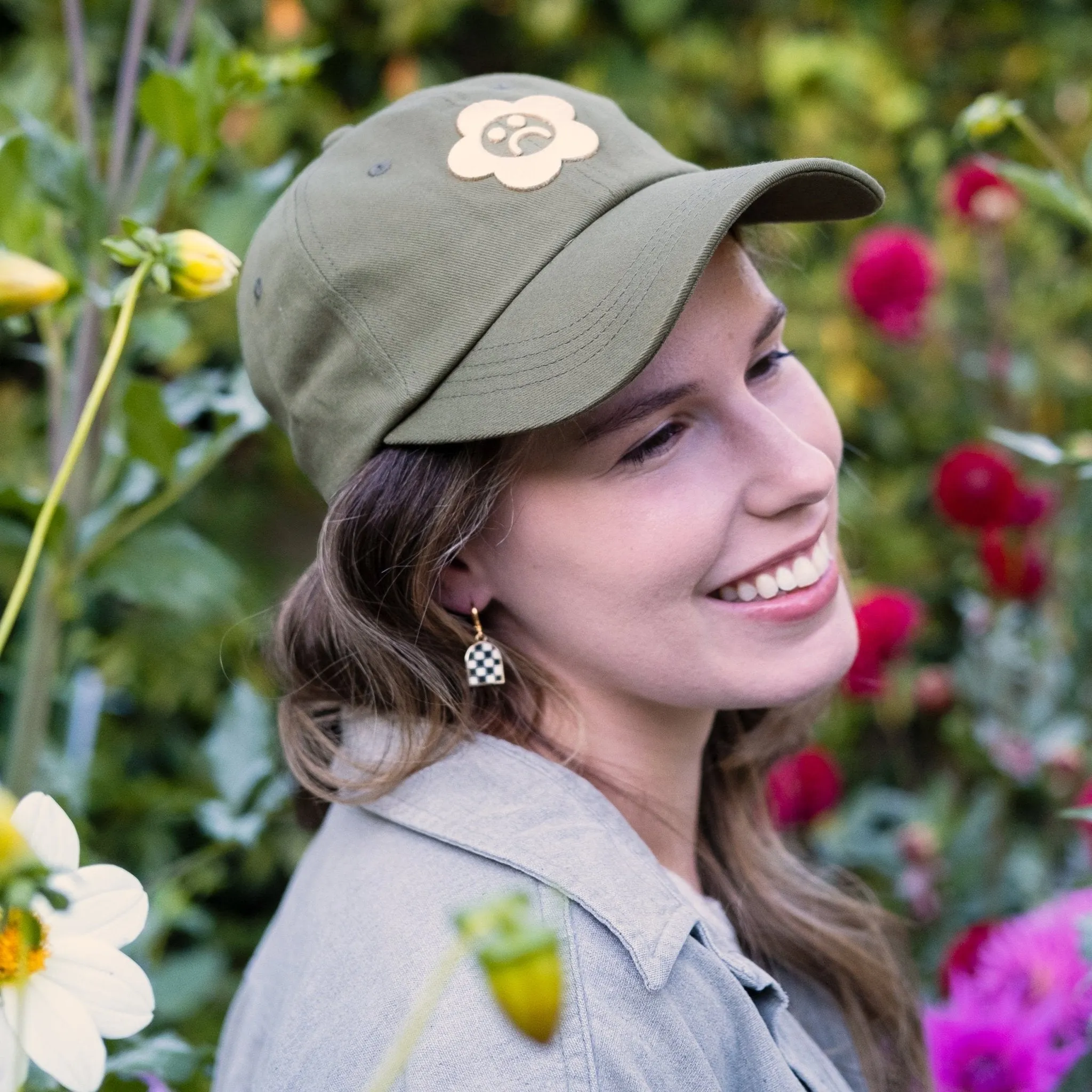 Sad Flower Olive Dad Hat