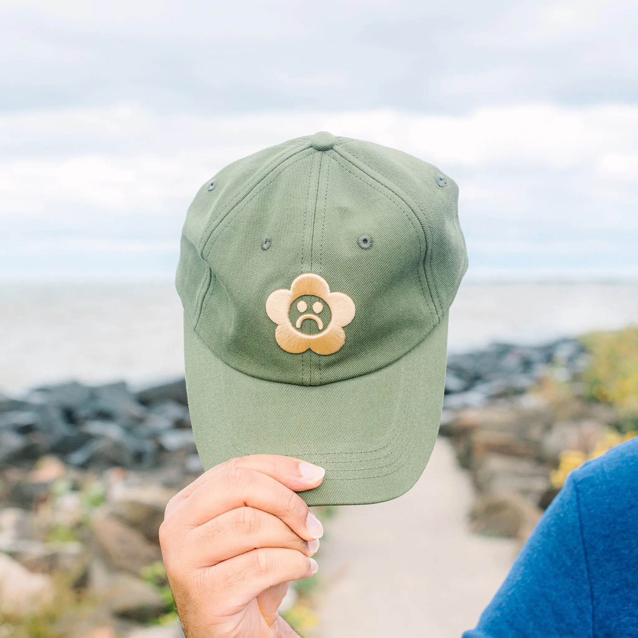 Sad Flower Olive Dad Hat