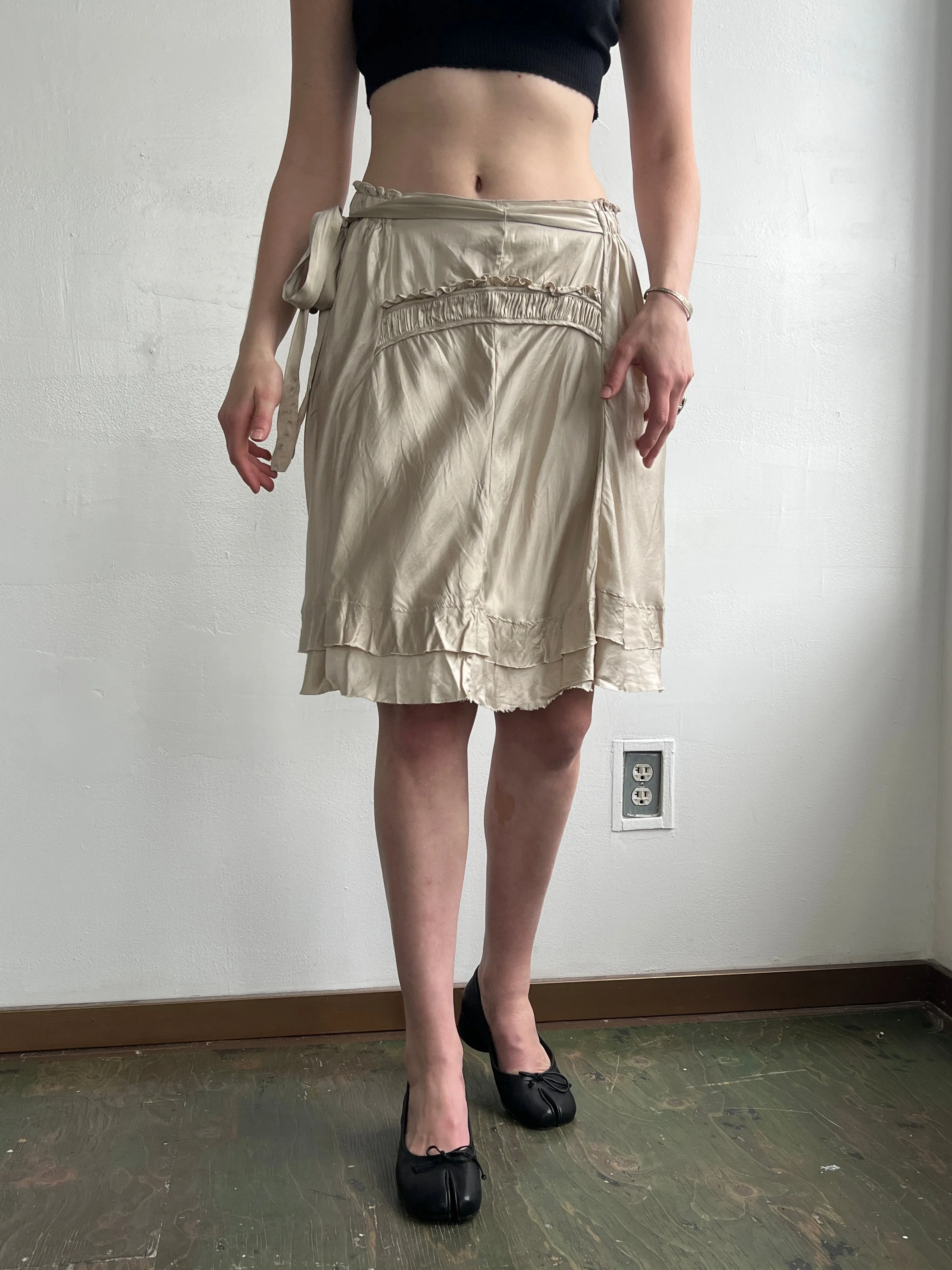 Sand Silk Flutter Skirt (M)