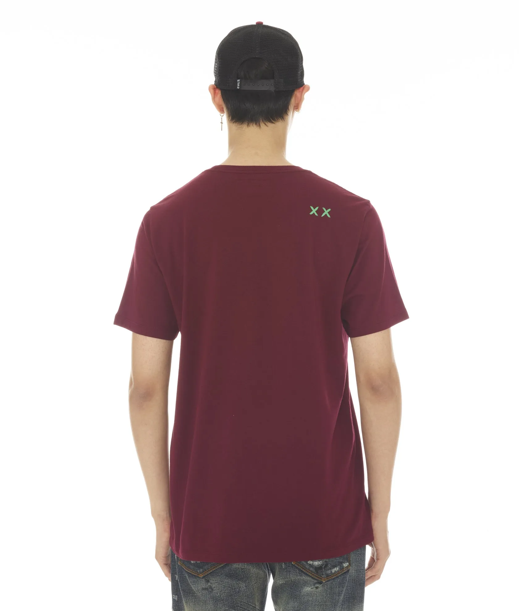 SHORT SLEEVE CREW NECK TEE "BLENDER" IN BEET RED