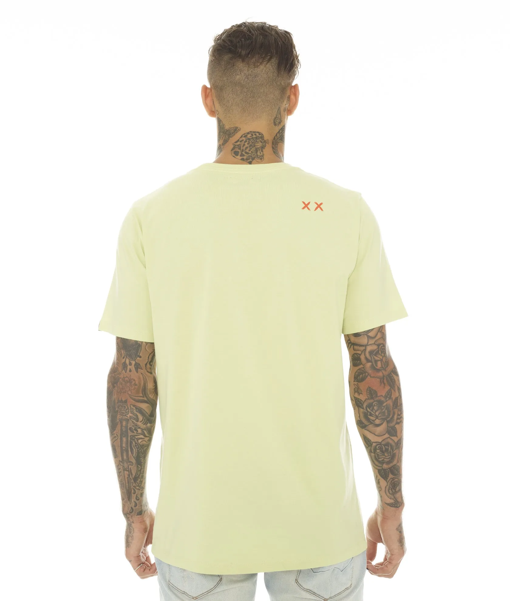 SHORT SLEEVE CREW NECK TEE "VIXEN" IN CITRON