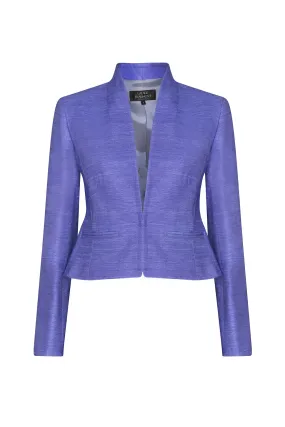 Silk Jacket with Fitted Waist in Jacaranda Raw Silk - Margo