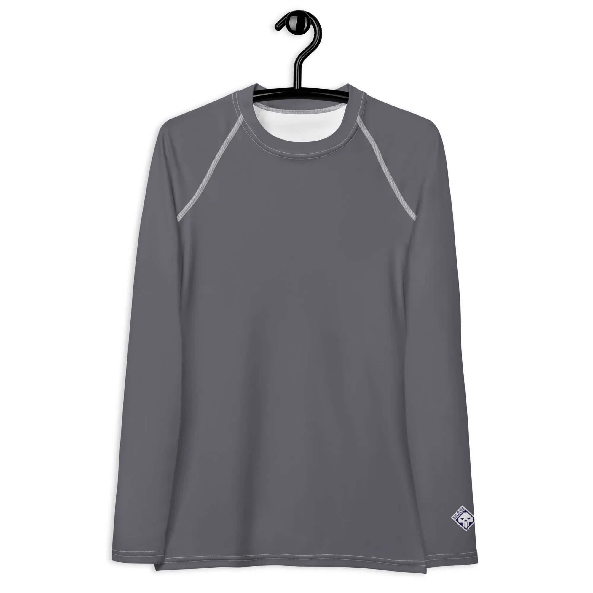 Sleek Sophistication: Women's Solid Color Long Sleeve Rash Guard - Charcoal