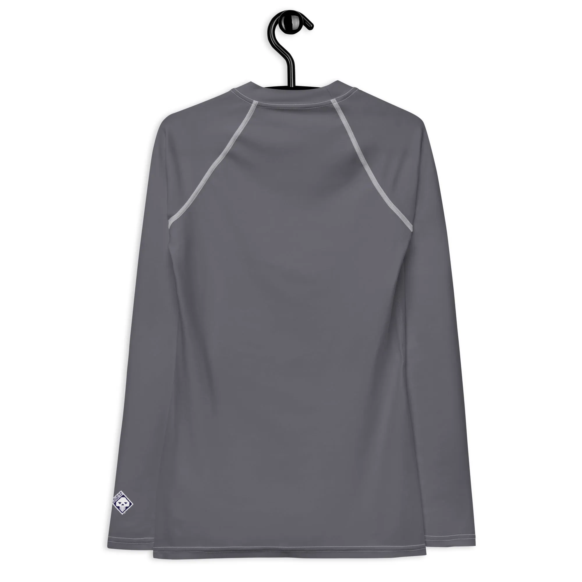 Sleek Sophistication: Women's Solid Color Long Sleeve Rash Guard - Charcoal