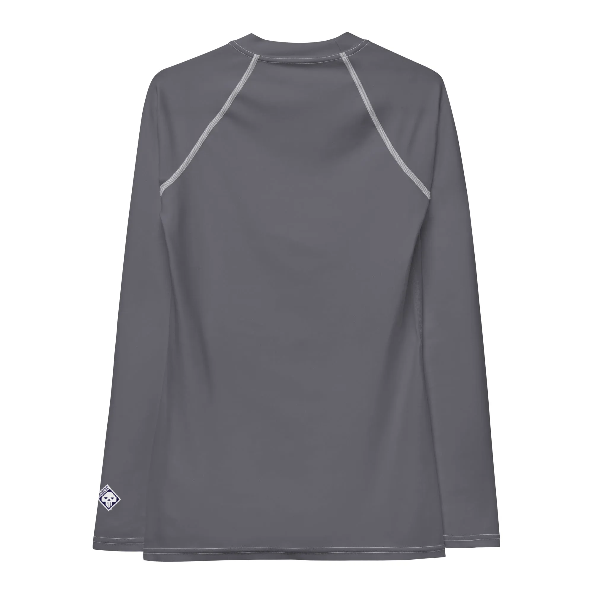 Sleek Sophistication: Women's Solid Color Long Sleeve Rash Guard - Charcoal