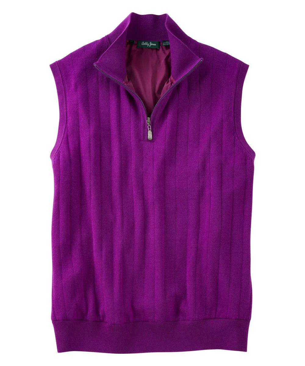 Solid Quarter-Zip Wind Sweater Vest