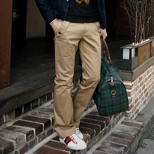 Spring Autumn Low Waist multi pockets Casual Pants