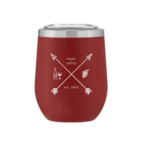 Stemless Stainless Steel Powder Coated Wine Cup Napa Valley Arrows