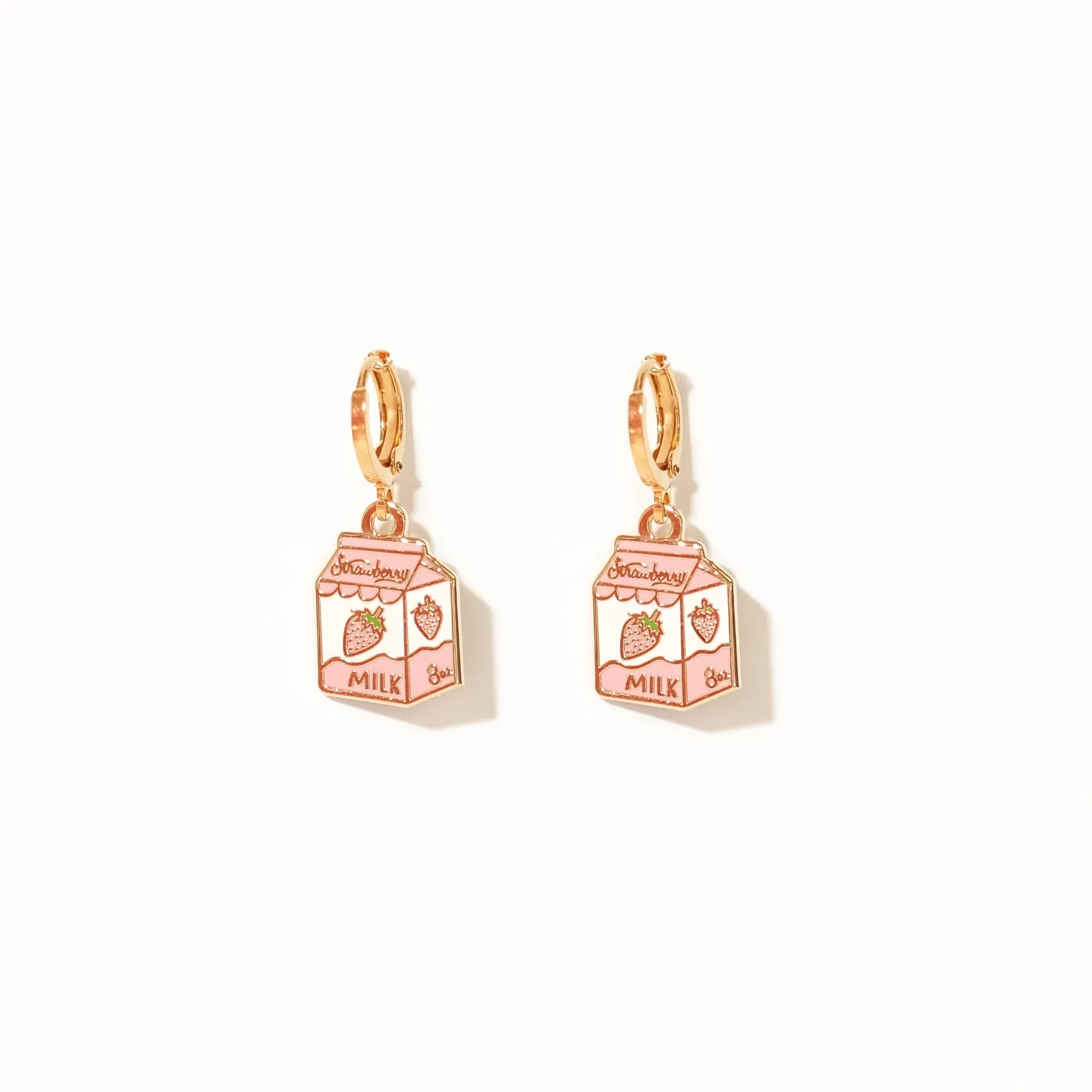 Strawberry Milk Huggie Hoop Earrings