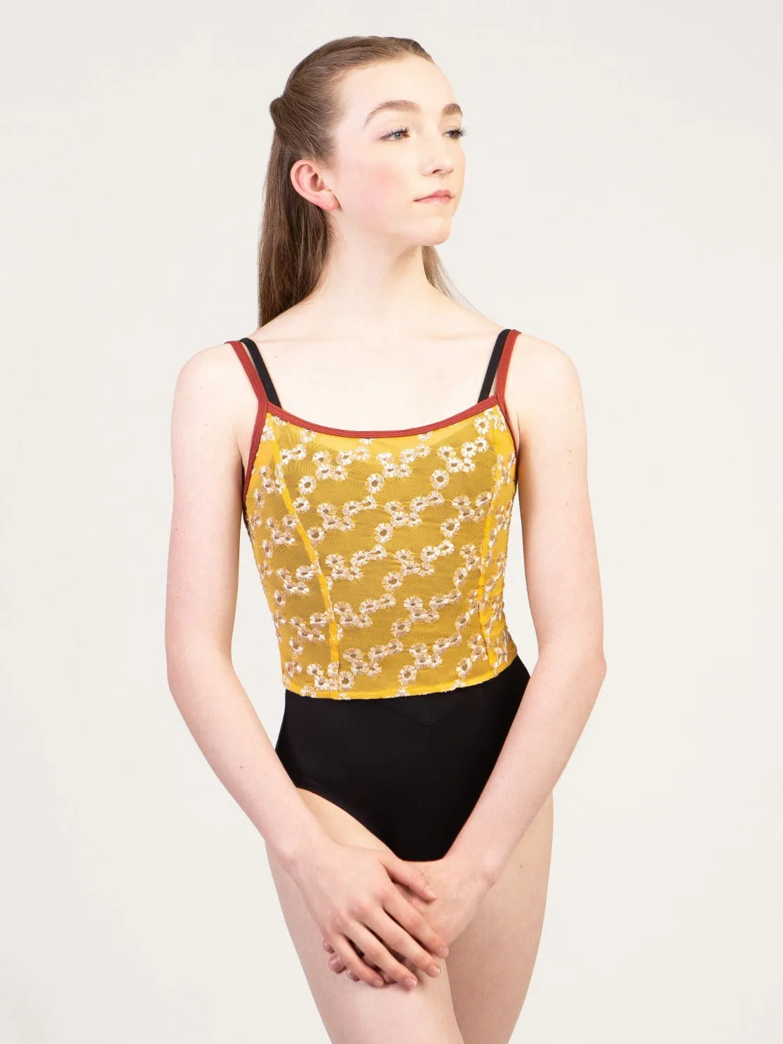 Suffolk "Daisy" Embroidered Camisole Crop Top