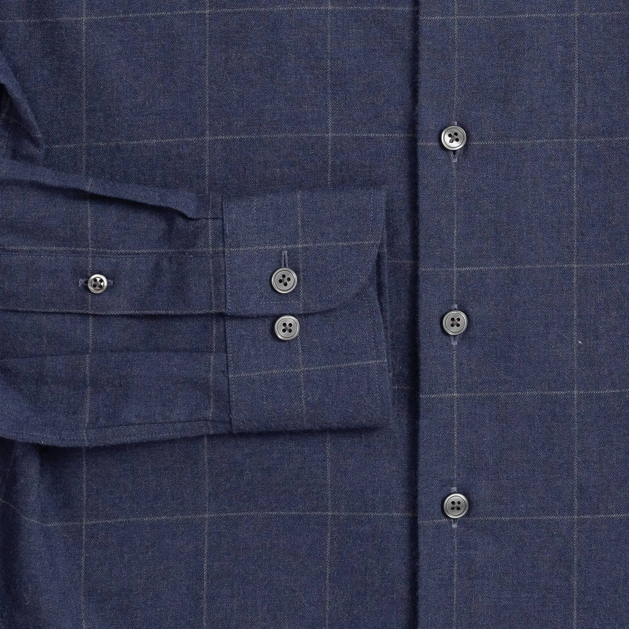 The Navy Heather Cardwell Cashmere Windowpane Custom Shirt