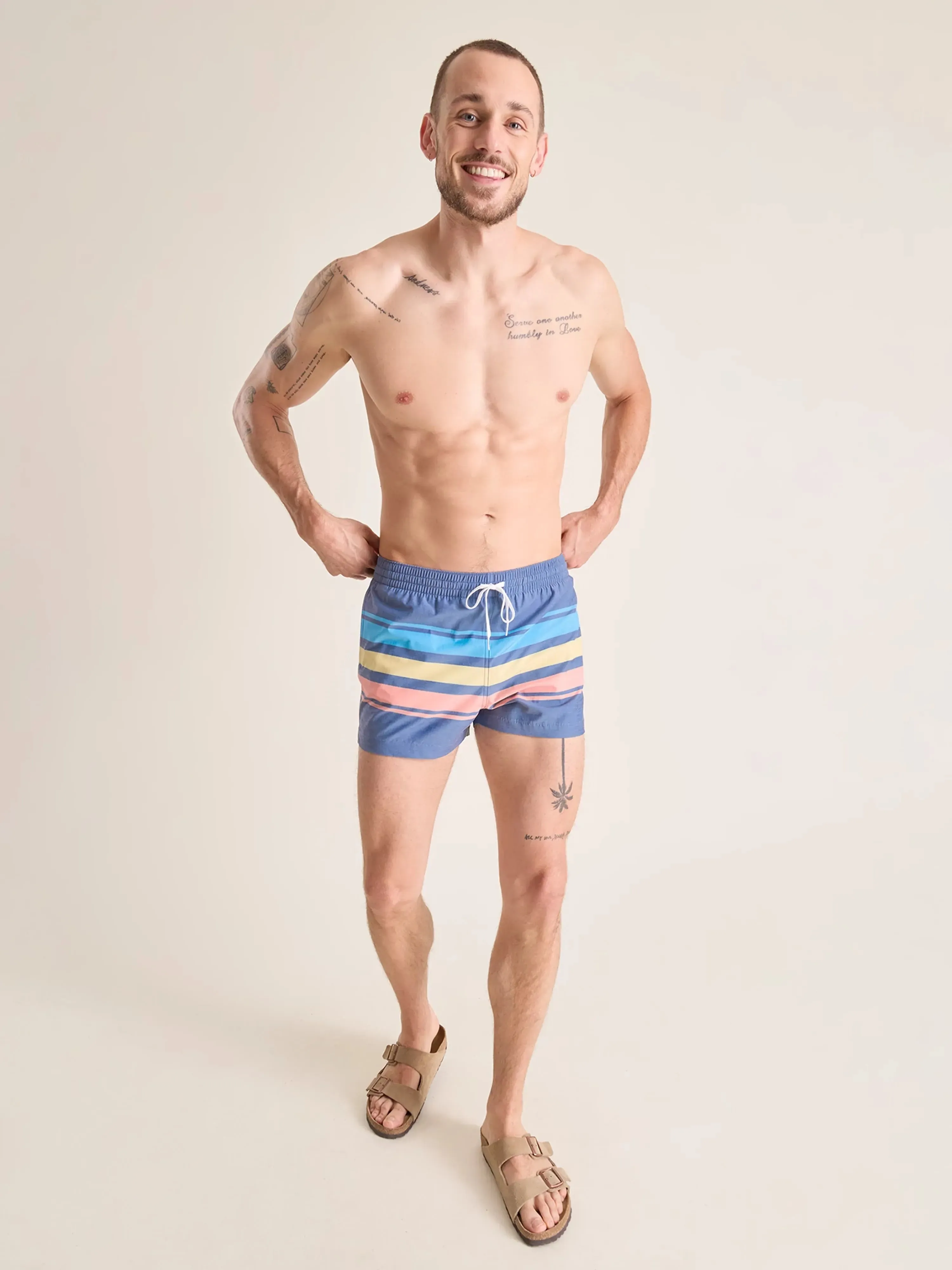 The Retro Sets 4" (Faded Classic Lined Swim Trunk)