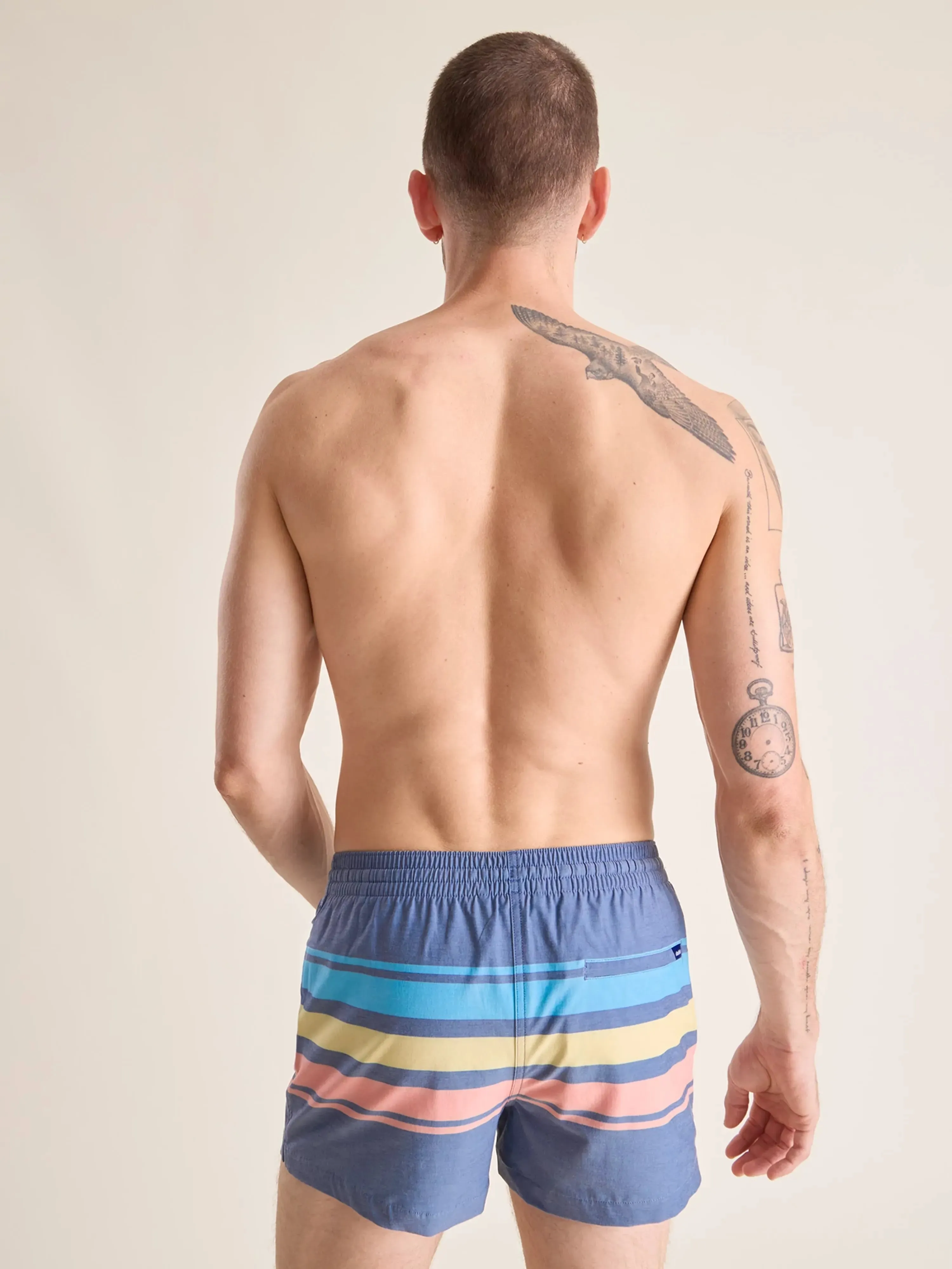 The Retro Sets 4" (Faded Classic Lined Swim Trunk)