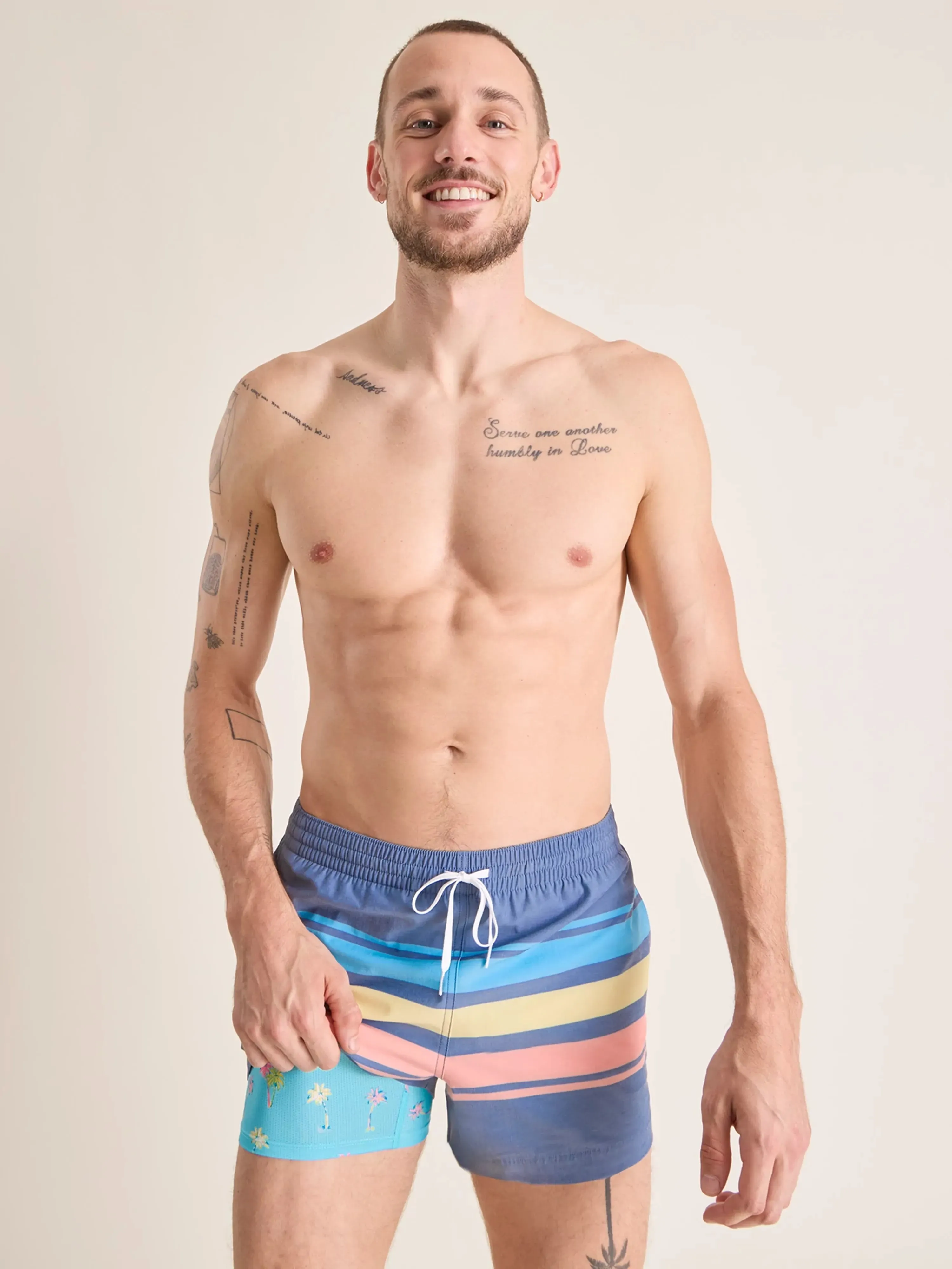 The Retro Sets 4" (Faded Classic Lined Swim Trunk)