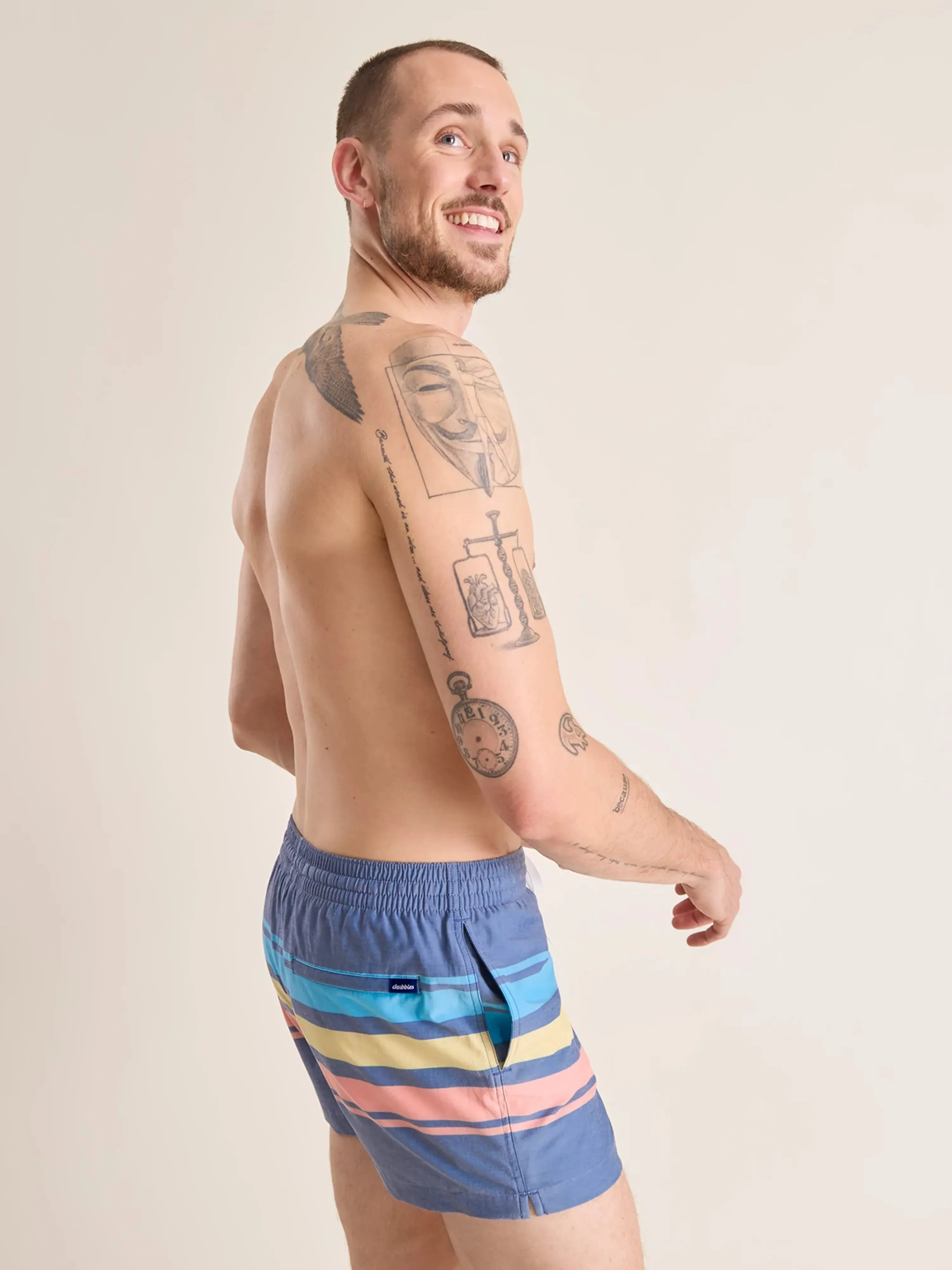 The Retro Sets 4" (Faded Classic Lined Swim Trunk)