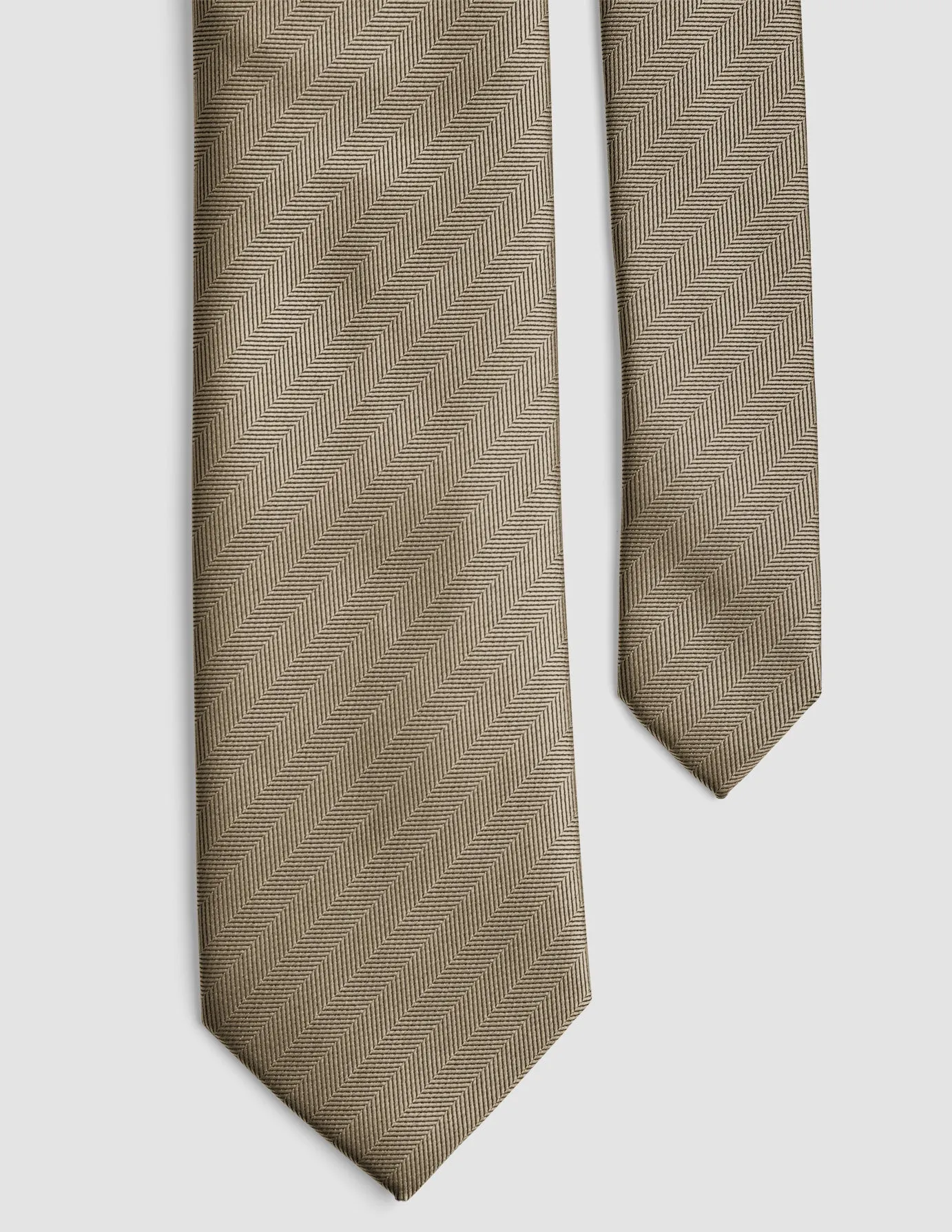 Tie Herringbone Stone Brown