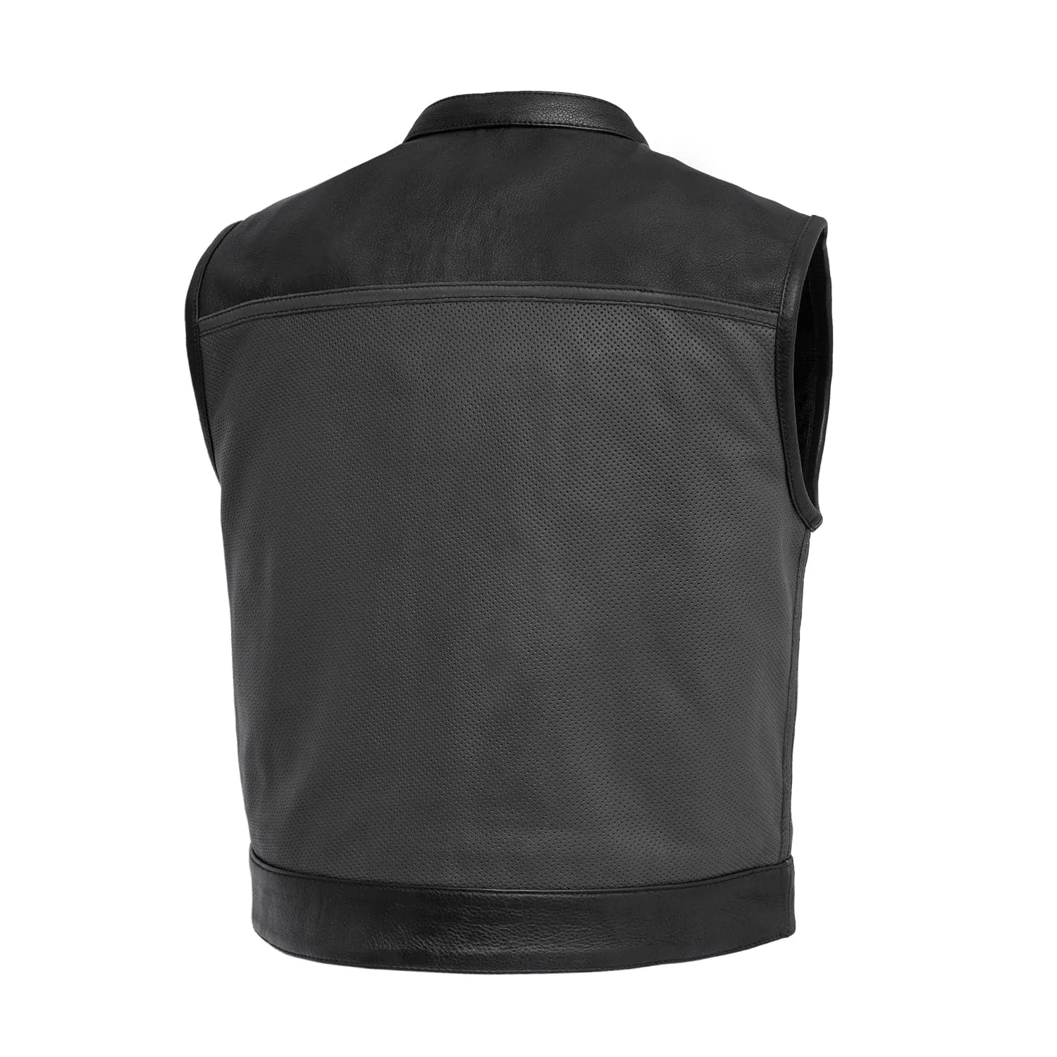 Two Tone Lowrider Perforated Men's Leather Vest