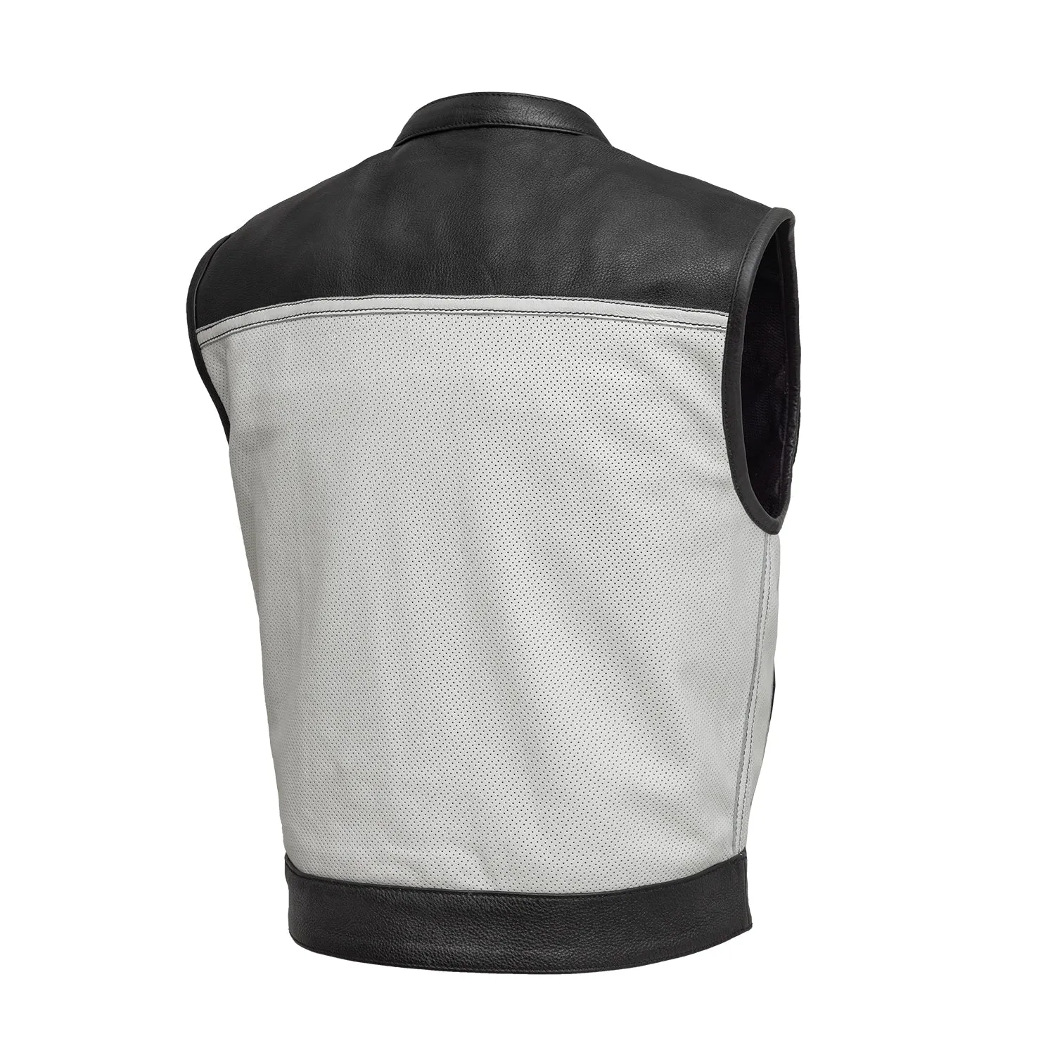 Two Tone Lowrider Perforated Men's Leather Vest