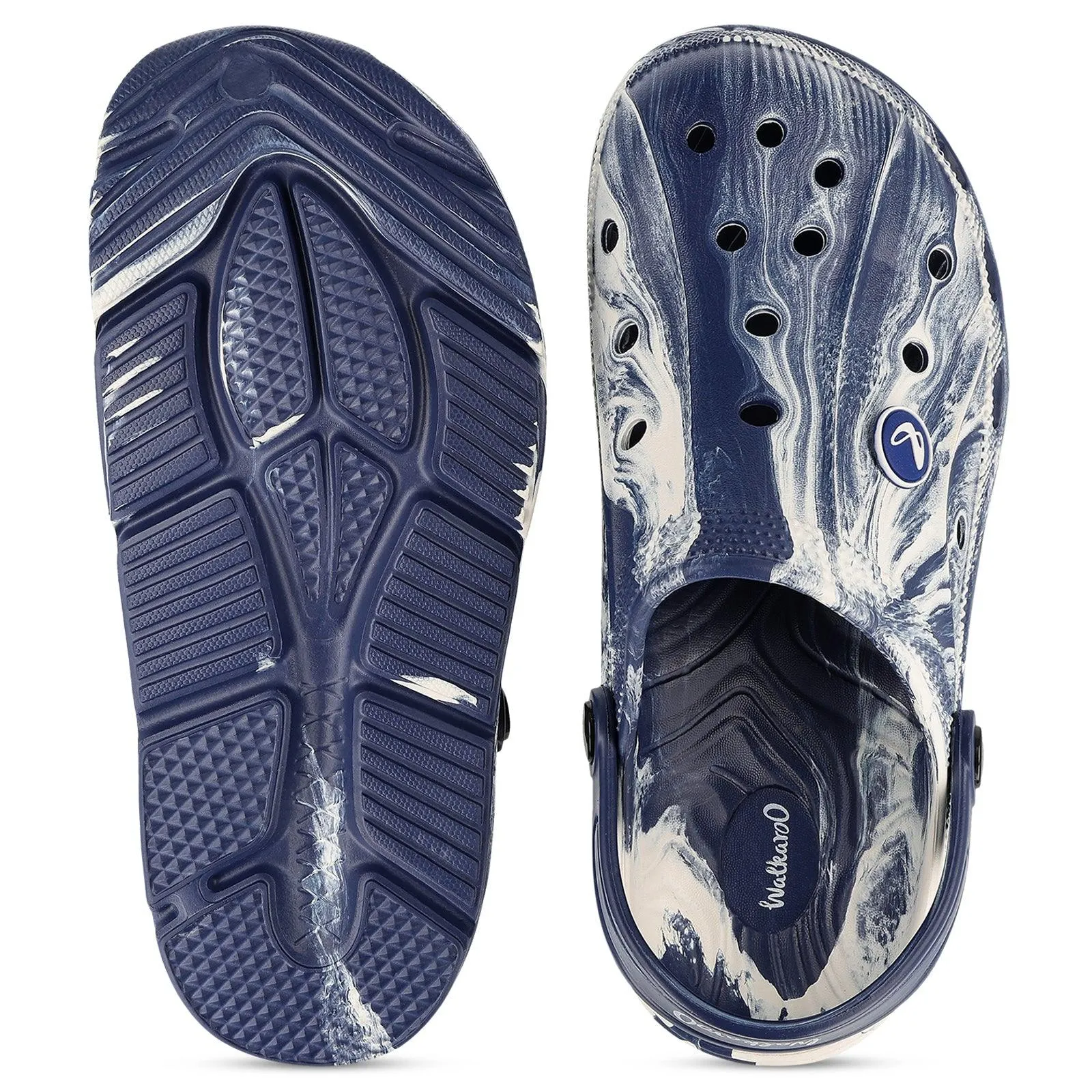 Walkaroo Mens Clogs  - WC8739 Blue White