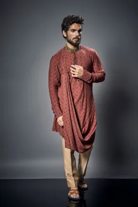 War Horn Draped Kurta Set - Agenor