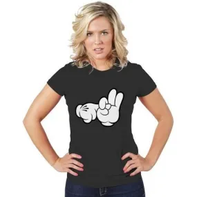 Womens Cartoon Sex Hands T-shirt