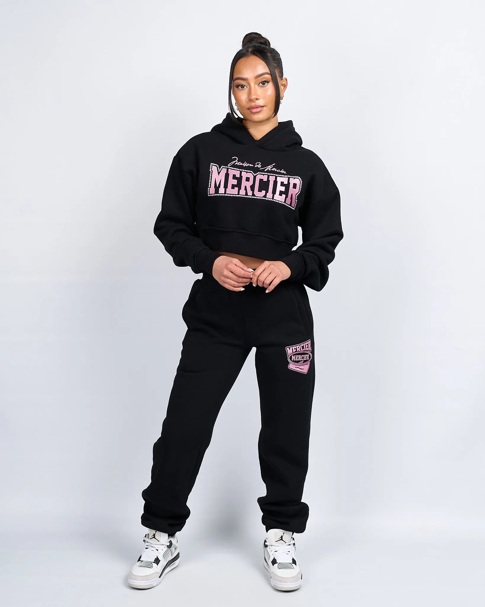 Womens Maison De Mercier Diamante Cropped Hoodie