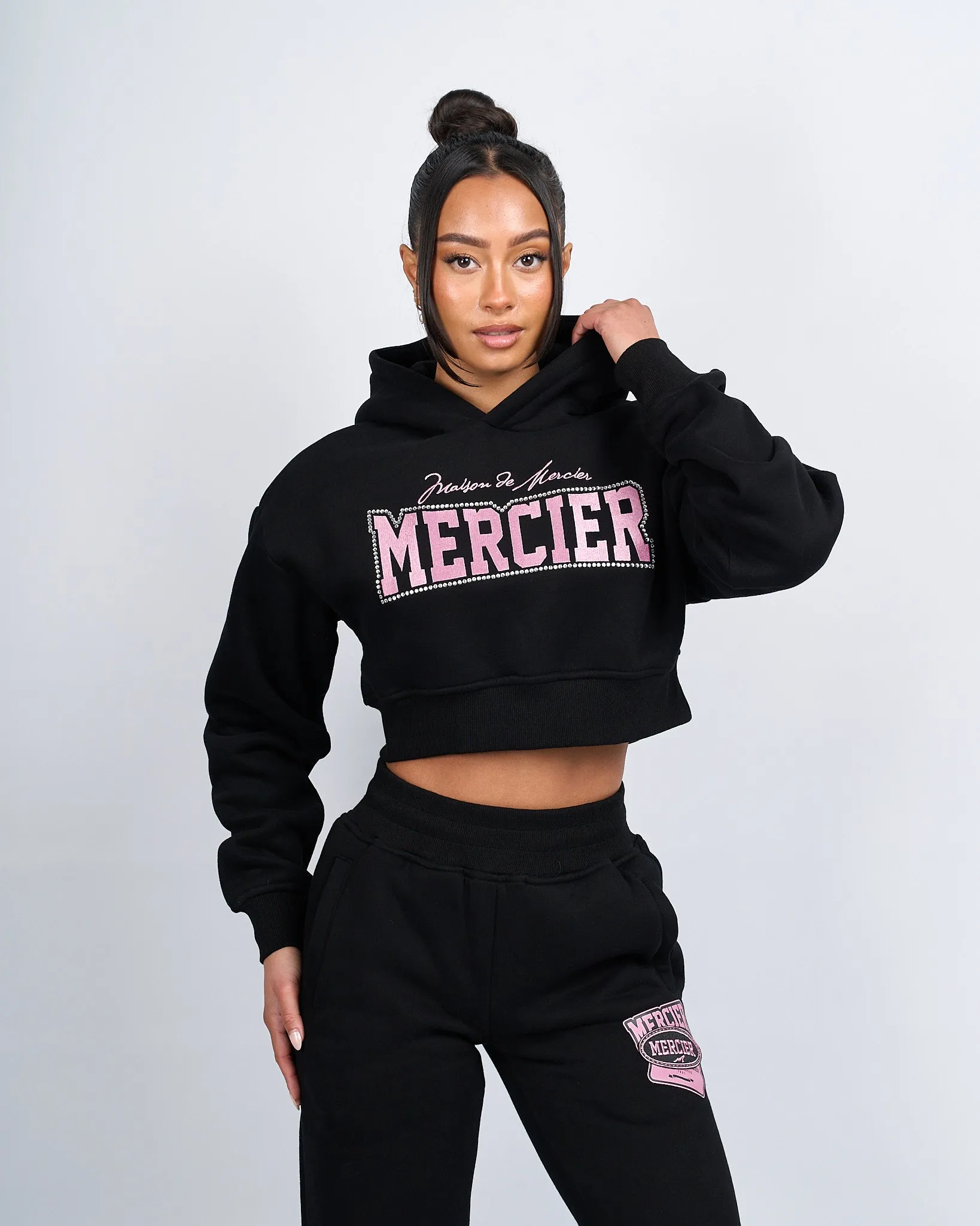 Womens Maison De Mercier Diamante Cropped Hoodie