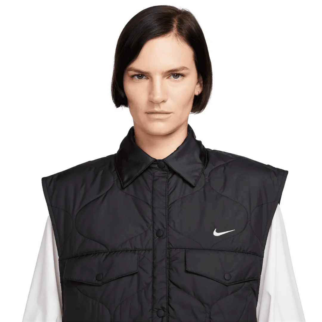 Women's Nike Sportswear Essential Quilted Vest - Black/White