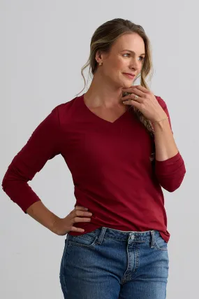 Women's Organic Long Sleeve V-Neck T-Shirt