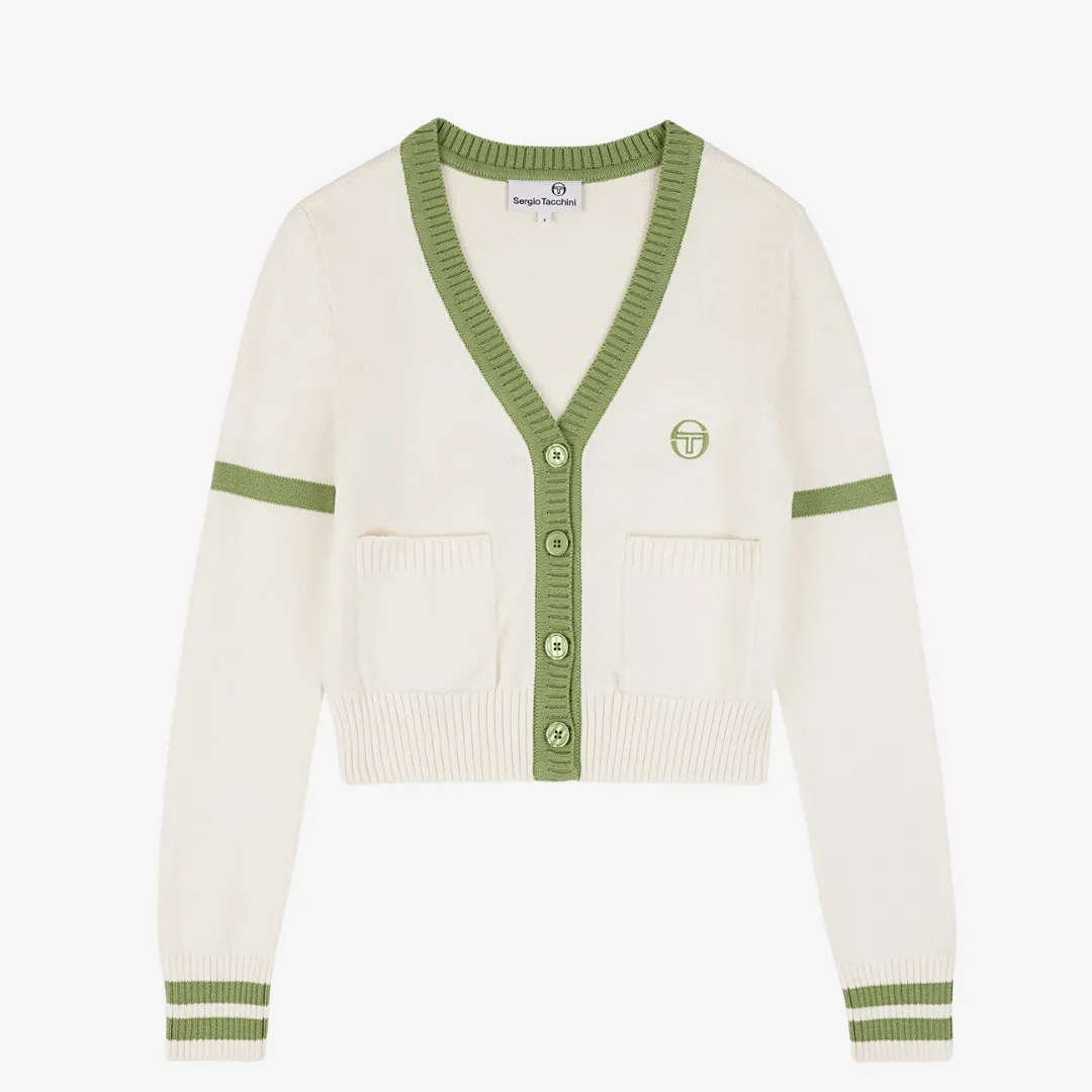 womens sergio tacchini lucia knit cardigan (gardenia)